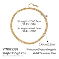 Detail specifications of golden double-layer stainless steel hip hop chain necklace - Double-layered Gold Style (YYN025388)