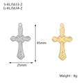Pendenti a croce hip hop in acciaio inossidabile argento e oro, misure 45x25mm - Stile Semplice Lucidato Grande (S-KLJ5633-Z) / Color Acciaio