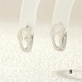 Orecchini a ferro di cavallo argento con micro zirconi in rame placcato oro 18 carati - ER0553-B / Argento Stile Spilla da Balia