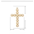Detailed size chart for the gold viking cross pendant made of stainless steel and pearl - Pearl Cross / Gold