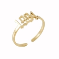 18K vergoldeter Edelstahlring mit Glückszahl 1994 und verstellbarem offenem Band - 1994
