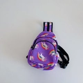 Riñonera infantil morada con estampado de unicornio arcoíris y correa ajustable - Morado
