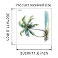 Waterproof beach palm tree toilet sticker 30cm square size specifications and dimensions - 30*30cm