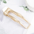 Elegant gold metal shark hair claw clip in a minimalist hollowed design for women - Rectangular Hollow Gold B3310