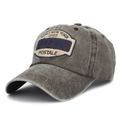 Berretto da baseball lavato grigio scuro vintage con ricamo Aero New York 1865 - Regolabile / caffè