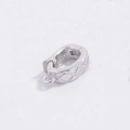 Detailed view of S925 sterling silver connector clasp with diamond texture and hallmark - White Gold Rhombic Grid Universal Snap
