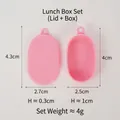 Miniature pink dollhouse lunch box set with plastic lid and container for DIY crafts - Pink