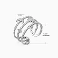 Silver adjustable stainless steel multi-layer ring featuring star and moon motifs - Steel Color (001 Style) / 1.7cm (Adjustable)