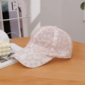 Stylish breathable mesh baseball cap with pink floral embroidery for women summer - Adjustable / Pink