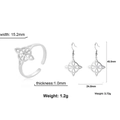 Silver Celtic knot jewelry set featuring hollowed-out ring and dangle earrings - Style C Ring Earrings Set / Steel