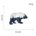 Outdoor bear embroidery patch featuring mountain scenery with dimension measurements - Bear Patch 8