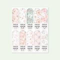 Floral rectangular stickers set featuring thank you for your order and open me text - H-223