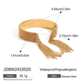 Goldenes Gliederarmband aus Edelstahl mit Perlenfransen im modernen minimalistischen Stil - Gold Perlenkette Quaste Armreif (JDBW2410020)