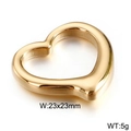 Golden heart-shaped open charm in 23x23mm polished stainless steel for DIY jewelry - Gold Heart Pendant 23mm(KLJ2651-Z)