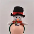 Detail of Christmas snowman headband with top hat and plush carrot nose for party decor - Style 09-3D Snowman Headband