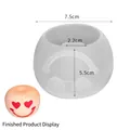 Molde de silicona DIY para portavelas de cara sonriente con ojos de corazón de 7,5 cm - Cara Sonriente Ojos de Corazón
