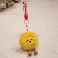 Simpatico ciondolo in peluche mooncake giallo con cinturino Good Luck e portachiavi - Stile Torta Lunare della Fortuna / Ciondolo 13cm