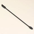 Black long-handle double-headed mini silicone spatula and spoon tool on beige background - L Black