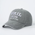 Gorra de béisbol vintage de algodón lavado gris oscuro con bordado de VAIL 1982 - Gris
