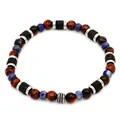 5mm lapis and tiger eye natural stone faceted beaded bracelet with volcanic rock - Faceted Lapis Lazuli Style (B050)