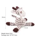 Giraffe plush dog toy with textured molar surface and durable rope neck for chewing - Beige Giraffe