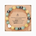 Bracelet en pierres naturelles pour 16 ans avec pendentif cœur sur carte cadeau - Bracelet en Pierre Jaune Vert + Carte Joyeux 16ème