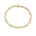 Pulsera clásica de cadena Figaro en acero inoxidable dorado con cierre de langosta - Dorado