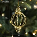 Boule de Noël évidée dorée scintillante de 13cm pour la décoration du sapin festif - Petite larme spirale dorée
