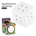 Klassieke witte 3x3 speedcube met afgeronde hoeken en soepel veermechanisme - Wit Afgerond Veer (Kleurdoos)