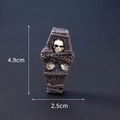 Miniature Halloween skeleton coffin resin figurine dimensions 4.9cm by 2.5cm - No.6 Resurrection Coffin