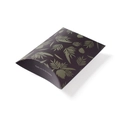 Mini dark purple forest style pillow gift box with green tropical leaf pattern and text - Mini Green Leaves