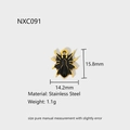 Detail of spider pendant dimensions in stainless steel with black enamel drip finish - NXC091-Black Spider