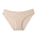 Seamless ice silk panties in skin tone color with breathable low waist design - S / Nude