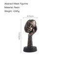 Scultura astratta maschera in resina posa pensatore con dettagli dimensioni - Pensatore Destro - Uomo Mascherato / Nero Invecchiato