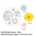 Molde de silicona para margaritas con cinco cavidades y ejemplos de acabados en color - Nº 2 (10.5*10.5*1.5cm) / Gris