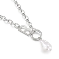 Collana a catena d'argento con ciondolo lettera B e perla barocca bianca - Argento (KN199699-KLX)