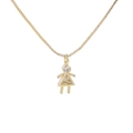 Gold-plated birthstone necklace featuring abstract figure pendant with round zircon - Girl-November