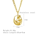 Goldene Tulpenkette aus Edelstahl mit ovalem Hohl-Anhänger und Karabinerverschluss - Gold