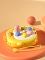 Yellow duck-shaped whack-a-mole toy with colorful buttons and a handy lanyard - Duck / Yellow