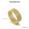 Spezifikationen des 8mm Gold-Netzrings aus Edelstahl mit 3g Gewicht und Produktparametern - US 6 / Gold