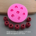 Pink silicone mold for raspberry fruit shapes with eight cavities for DIY crafts - Silicone / Large 7-hole Raspberry Mold