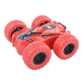 Red 4WD friction powered stunt toy car with large off-road rubber tires for kids - Double-sided Inertial Stunt Car / Red (Double-sided/Bulk)