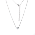 Collier pendentif cœur argenté poli avec lettre T gravée et chaîne réglable - Lettre T / Acier