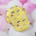 Soft yellow pet sweatshirt featuring colorful cartoon dog prints for cats and small dogs - Cream Dog