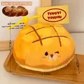 Cute plush bear-faced pineapple bun pendant with clip on wooden tray, 10.5x10x5.5cm - 5# Pineapple Bun Bear Keychain
