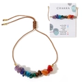 Pulsera ajustable de 7 Chakras con piedras naturales ojo de tigre y citrino trenzado - Colorido