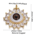 Detailed view of evil eye pendant with 25mm dimensions and copper material specs - 15-Brown Big Eye Shape