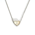 Silver heart pendant necklace with engraved letter C on a delicate stainless steel chain - Letter C Heart Style (S143S-001-C)