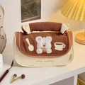 Süße Erdbeer-Rollentasche aus Cord mit Bärenstickerei und praktischem Griff - Klebreis-Hund-Stil