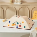 Couvre-plat pliable beige avec ventouse et motifs de légumes de dessin animé pour table - 50x70cm / Rectangulaire/Légumes à Pois